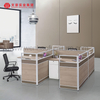 Cubículo de oficina con diseño de cubículo modular directo de fábrica de 4 asientos para estación de trabajo de oficina para 4 personas