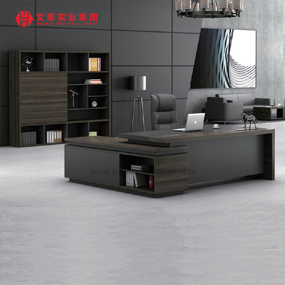 Escritorio de oficina Boss en forma de L, diseño de mesa Executive Boss, CEO, gerente, muebles de oficina
