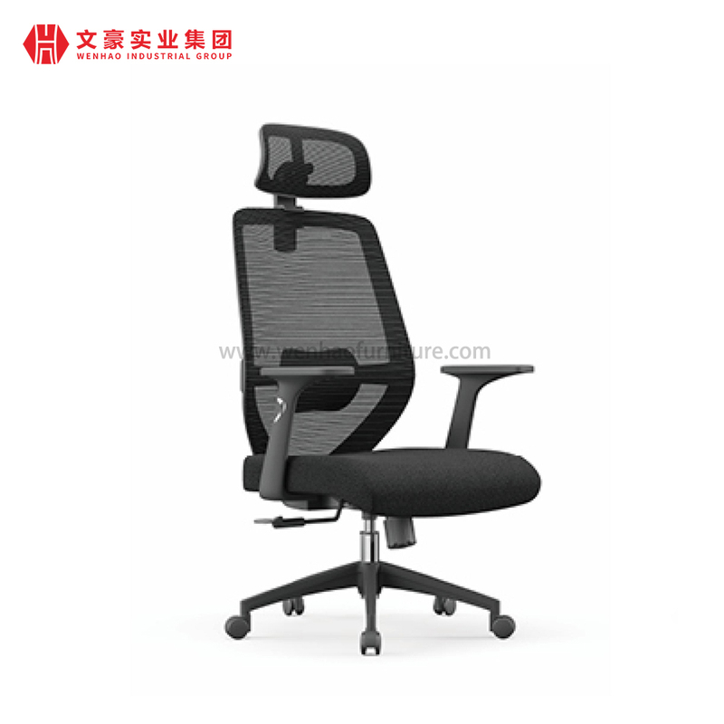 Sillas de escritorio tapizadas de negocios con fábrica de sillas de oficina ergonómicas de malla para reposacabezas en China
