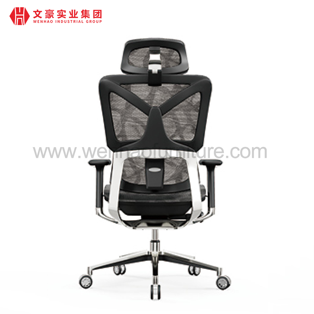 Silla de oficina ergonómica de malla con respaldo alto y reposapiés, fábrica moderna de sillas ejecutivas en China