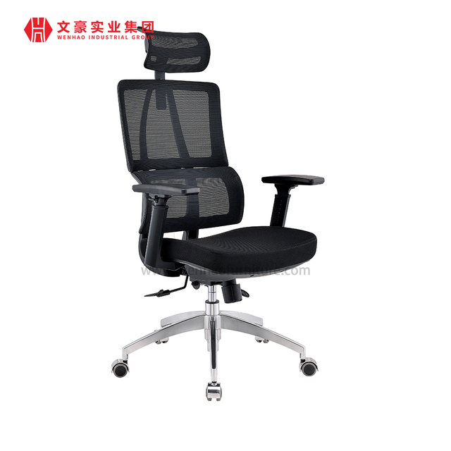 Silla de oficina ergonómica con respaldo alto y malla completa de fábrica de China, silla ejecutiva y giratoria con reposacabezas ajustable