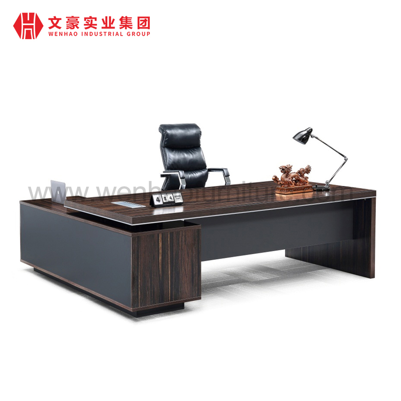 Foshan Fabricación en forma de L, mesa de oficina de lujo, escritorio ejecutivo de CEO, escritorio de oficina
