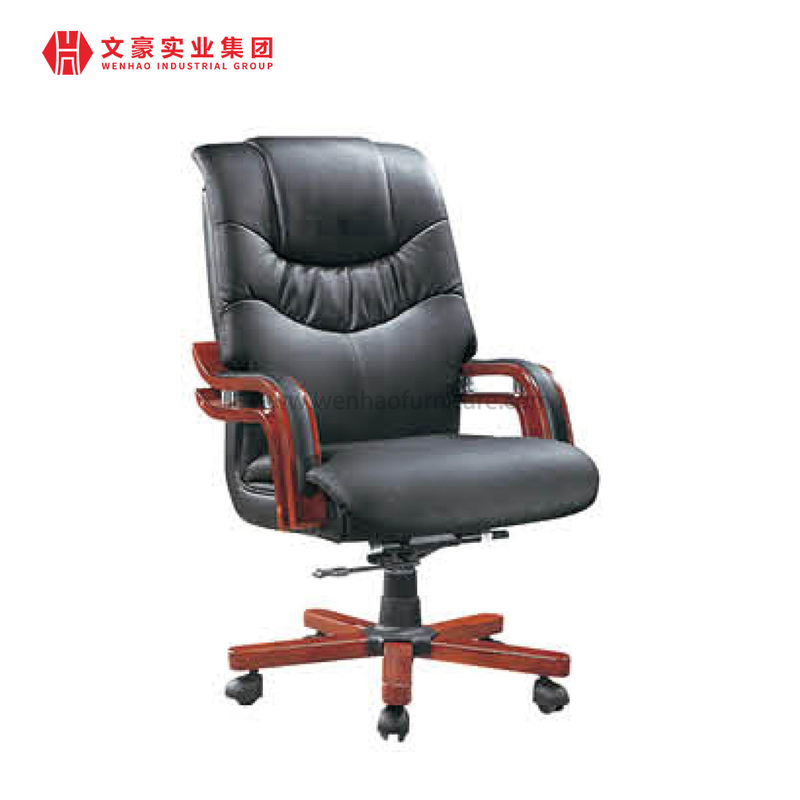 Silla ejecutiva de cuero con brazos para ordenador, sillón giratorio para personal de oficina, estación de trabajo, gran oferta