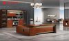 Mesa de oficina de director moderna, muebles de oficina de lujo en forma de L, de madera, Ceo Boss, escritorio ejecutivo en forma de L