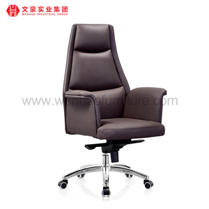 Respaldo alto Cadeira De Escritorio PU ejecutivo De lujo ergonómico PU acolchado silla De cuero para dormir silla De oficina