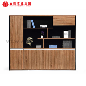 Gabinete de madera del Mdf del estante para libros de la oficina del archivador de madera de la puerta abatible del precio bajo del almacenamiento grande 3